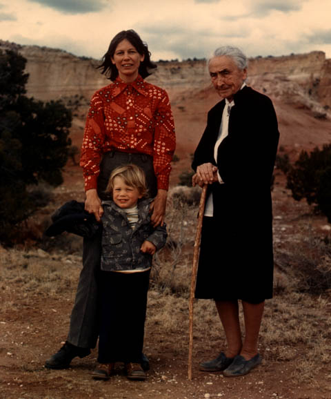Patricia Johanson, Alvar Goossen, and Georgia O'Keeffe in Abiquiu, New Mexico